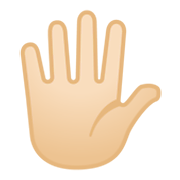 🖐🏻 Emoji Mão Aberta Com Os Dedos Separados: Pele Clara na Google Android 10.0 March 2020 Feature Drop.