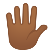 🖐🏾 Emoji Mão Aberta Com Os Dedos Separados: Pele Morena Escura na Google Android 10.0 March 2020 Feature Drop.