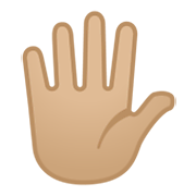 🖐🏼 Emoji Hand mit gespreizten Fingern: mittelhelle Hautfarbe Google Android 10.0 March 2020 Feature Drop.