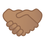 🤝🏽 Emoji Handschlag, mittlere Hautfarbe Google Android 10.0 March 2020 Feature Drop.