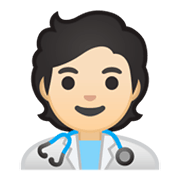 🧑🏻‍⚕️ Emoji Arzt/Ärztin: helle Hautfarbe Google Android 10.0 March 2020 Feature Drop.