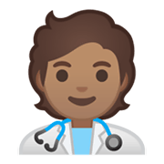 Emoji 🧑🏽‍⚕️ Persona Che Lavora Nella Sanità: Carnagione Olivastra su Google Android 10.0 March 2020 Feature Drop.