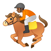 🏇🏾 Emoji Corrida De Cavalos: Pele Morena Escura na Google Android 10.0 March 2020 Feature Drop.