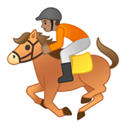 🏇🏽 Emoji Corrida De Cavalos: Pele Morena na Google Android 10.0 March 2020 Feature Drop.