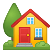 Emoji 🏡 Casa Con Giardino su Google Android 10.0 March 2020 Feature Drop.