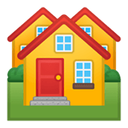 Émoji 🏘️ Maisons sur Google Android 10.0 March 2020 Feature Drop.
