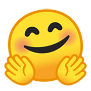 🤗 Emoji Gesicht mit umarmenden Händen Google Android 10.0 March 2020 Feature Drop.