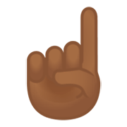 ☝🏾 Emoji Indicador Apontando Para Cima: Pele Morena Escura na Google Android 10.0 March 2020 Feature Drop.