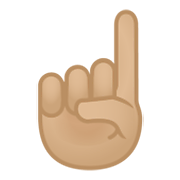 Emoji ☝🏼 Indice Verso L’alto: Carnagione Abbastanza Chiara su Google Android 10.0 March 2020 Feature Drop.