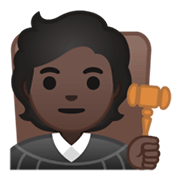 🧑🏿‍⚖️ Emoji Richter(in): dunkle Hautfarbe Google Android 10.0 March 2020 Feature Drop.