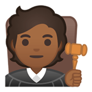 🧑🏾‍⚖️ Emoji Juiz No Tribunal: Pele Morena Escura na Google Android 10.0 March 2020 Feature Drop.