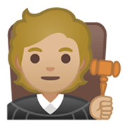 🧑🏼‍⚖️ Emoji Juez: Tono De Piel Claro Medio en Google Android 10.0 March 2020 Feature Drop.