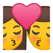 👩‍❤️‍💋‍👨 Emoji sich küssendes Paar: Frau, Mann Google Android 10.0 March 2020 Feature Drop.