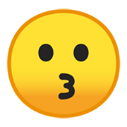 Emoji 😗 Faccina Che Bacia su Google Android 10.0 March 2020 Feature Drop.