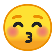 Emoji 😚 Faccina Che Bacia Con Occhi Chiusi su Google Android 10.0 March 2020 Feature Drop.