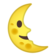 🌜 Emoji Mondsichel mit Gesicht rechts Google Android 10.0 March 2020 Feature Drop.