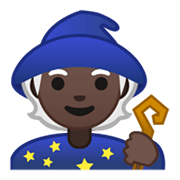 🧙🏿 Emoji Persona Maga: Tono De Piel Oscuro en Google Android 10.0 March 2020 Feature Drop.
