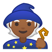 Emoji 🧙🏾 Mago: Carnagione Abbastanza Scura su Google Android 10.0 March 2020 Feature Drop.