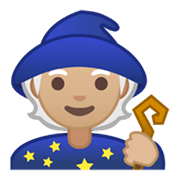 🧙🏼 Emoji Persona Maga: Tono De Piel Claro Medio en Google Android 10.0 March 2020 Feature Drop.