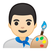 👨🏻‍🎨 Emoji Künstler: helle Hautfarbe Google Android 10.0 March 2020 Feature Drop.
