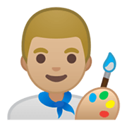 Emoji 👨🏼‍🎨 Artista Uomo: Carnagione Abbastanza Chiara su Google Android 10.0 March 2020 Feature Drop.