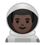 👨🏿‍🚀 Emoji Astronaut: dunkle Hautfarbe Google Android 10.0 March 2020 Feature Drop.