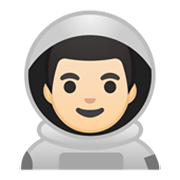 Emoji 👨🏻‍🚀 Astronauta Uomo: Carnagione Chiara su Google Android 10.0 March 2020 Feature Drop.
