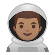 👨🏽‍🚀 Emoji Astronauta Homem: Pele Morena na Google Android 10.0 March 2020 Feature Drop.