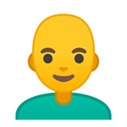 Emoji 👨‍🦲 Uomo: Calvo su Google Android 10.0 March 2020 Feature Drop.