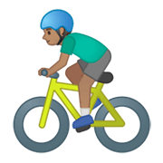 🚴🏽‍♂️ Emoji Homem Ciclista: Pele Morena na Google Android 10.0 March 2020 Feature Drop.