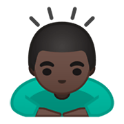 Emoji 🙇🏿‍♂️ Uomo Che Fa Inchino Profondo: Carnagione Scura su Google Android 10.0 March 2020 Feature Drop.