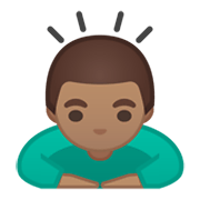 🙇🏽‍♂️ Emoji sich verbeugender Mann: mittlere Hautfarbe Google Android 10.0 March 2020 Feature Drop.