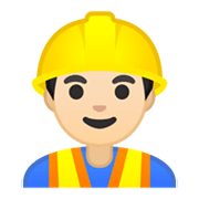 Emoji 👷🏻‍♂️ Operaio Edile Uomo: Carnagione Chiara su Google Android 10.0 March 2020 Feature Drop.