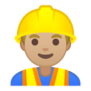 👷🏼‍♂️ Emoji Bauarbeiter: mittelhelle Hautfarbe Google Android 10.0 March 2020 Feature Drop.