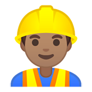 Emoji 👷🏽‍♂️ Operaio Edile Uomo: Carnagione Olivastra su Google Android 10.0 March 2020 Feature Drop.