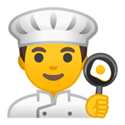 Emoji 👨‍🍳 Cuoco su Google Android 10.0 March 2020 Feature Drop.