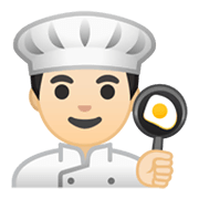 👨🏻‍🍳 Emoji Cozinheiro: Pele Clara na Google Android 10.0 March 2020 Feature Drop.