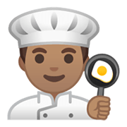Émoji 👨🏽‍🍳 Cuisinier : Peau Légèrement Mate sur Google Android 10.0 March 2020 Feature Drop.