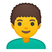 👨‍🦱 Emoji Mann: lockiges Haar Google Android 10.0 March 2020 Feature Drop.