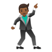 🕺🏾 Emoji Hombre Bailando: Tono De Piel Oscuro Medio en Google Android 10.0 March 2020 Feature Drop.