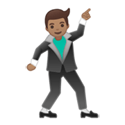 Émoji 🕺🏽 Danseur : Peau Légèrement Mate sur Google Android 10.0 March 2020 Feature Drop.