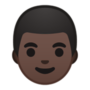 Emoji 👨🏿 Uomo: Carnagione Scura su Google Android 10.0 March 2020 Feature Drop.