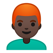 👨🏿‍🦰 Emoji Hombre: Tono De Piel Oscuro Y Pelo Pelirrojo en Google Android 10.0 March 2020 Feature Drop.