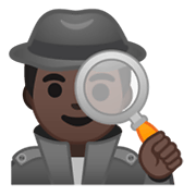 🕵🏿‍♂️ Emoji Detective Hombre: Tono De Piel Oscuro en Google Android 10.0 March 2020 Feature Drop.
