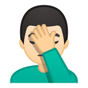 🤦🏻‍♂️ Emoji Homem Decepcionado: Pele Clara na Google Android 10.0 March 2020 Feature Drop.