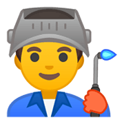 Emoji 👨‍🏭 Operaio su Google Android 10.0 March 2020 Feature Drop.