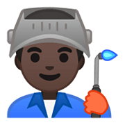 👨🏿‍🏭 Emoji Fabrikarbeiter: dunkle Hautfarbe Google Android 10.0 March 2020 Feature Drop.