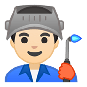 Emoji 👨🏻‍🏭 Operaio: Carnagione Chiara su Google Android 10.0 March 2020 Feature Drop.