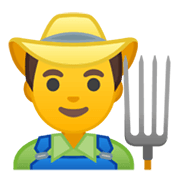 Emoji 👨‍🌾 Contadino su Google Android 10.0 March 2020 Feature Drop.