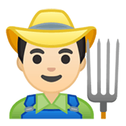 Emoji 👨🏻‍🌾 Contadino: Carnagione Chiara su Google Android 10.0 March 2020 Feature Drop.